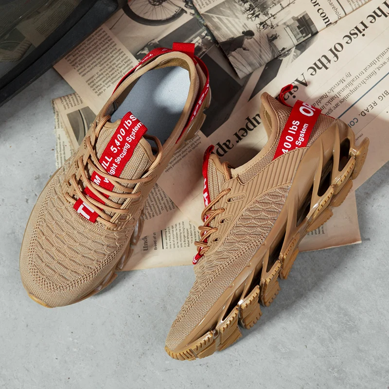 

JIEMIAO New Blade Sole Men Sneakers Breathable Comfortable Running Shoes Outdoor Fitness Training Sports Shoes Zapatillas Hombre