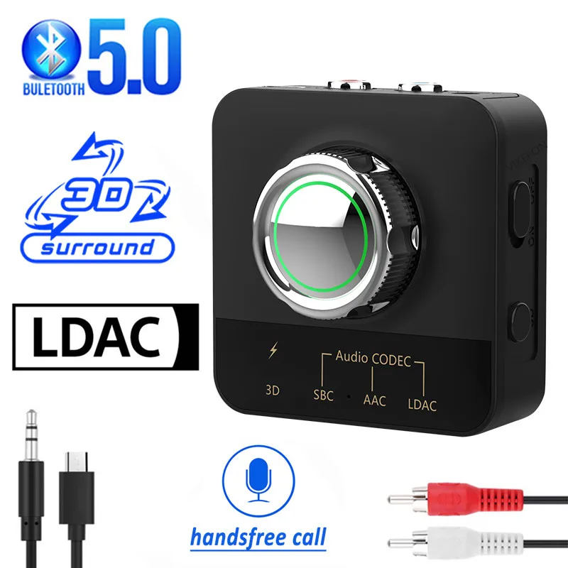 Bluetooth 5 0 приемник с LDAC AAC 3D стерео HiFi аудио беспроводной адаптер Музыка RCA 3 мм AUX