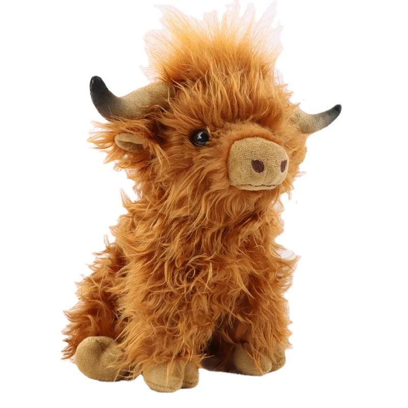 

2pcs Simulation Highland Cow Plush Toys Kawaii Highland Cow Plushie Cute Doll Soft Stuffed Anime Gift For Child Kids Boys Girls