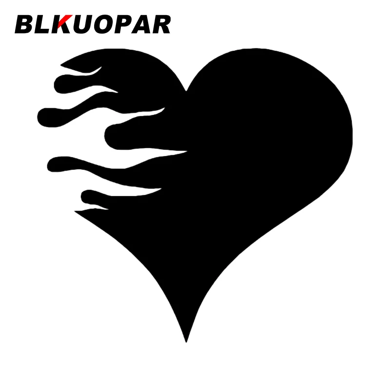 

BLKUOPAR Heart Fire Flames Car Stickers Personality Scratch-Proof Car Door Protector Waterproof Creative Sunscreen Decoration