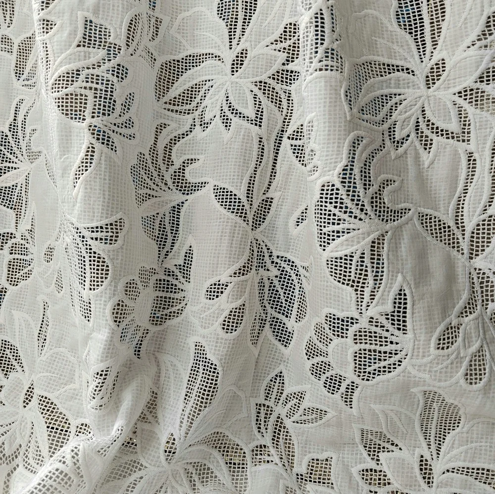100% хлопковая одежда с лазерной вышивкой хлопковое кружево большими цветами для