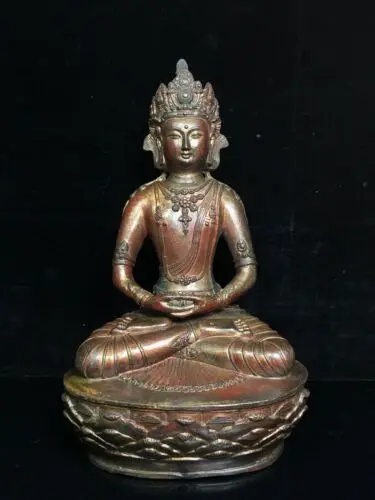 

12,2 & #034; Античная статуя Будды из бронзы и золота