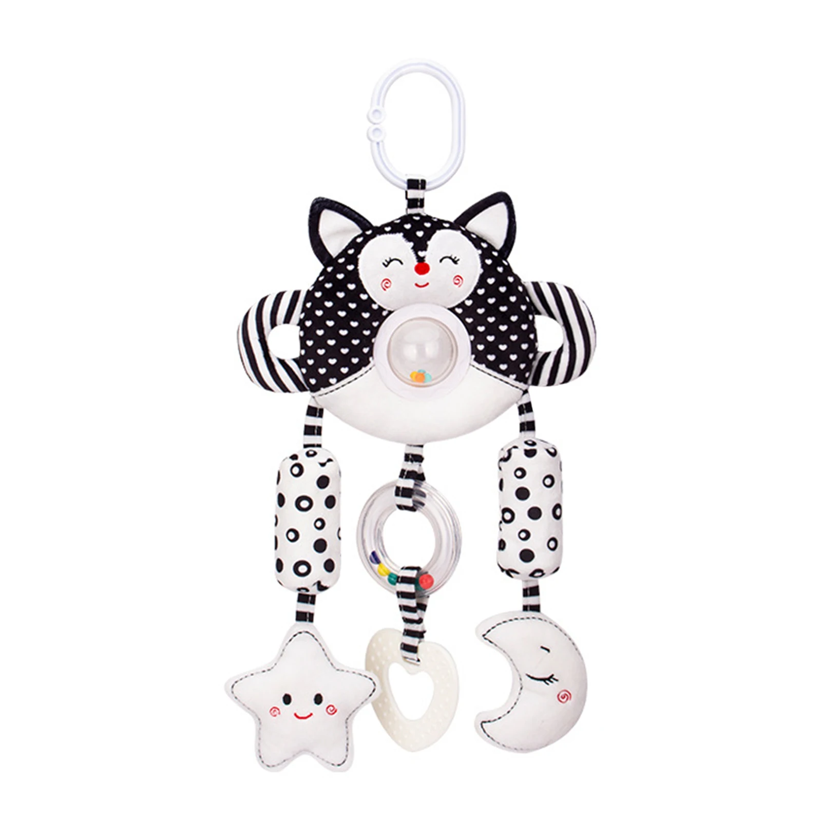

Детская спиральная игрушка на коляску, погремушка для автокресла, младенцев, черный и белый лиса, Elepha