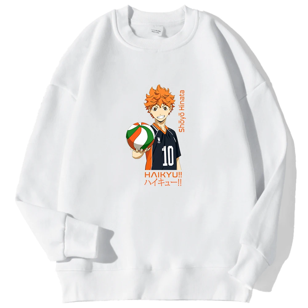 

Japan Anime Character Sweatshirts Men's Fashion Crewneck Hoodies Winter Warm Fleece Hinata Haikyuu Streetwear Harajuku Hoody Man