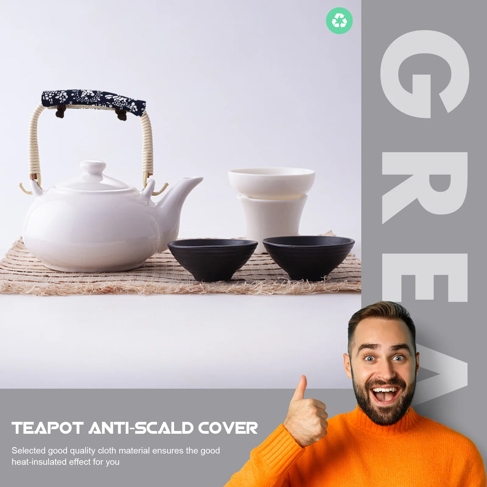 Чехлы на ручки кастрюли декоративные перчатки для чайника аксессуары синяя