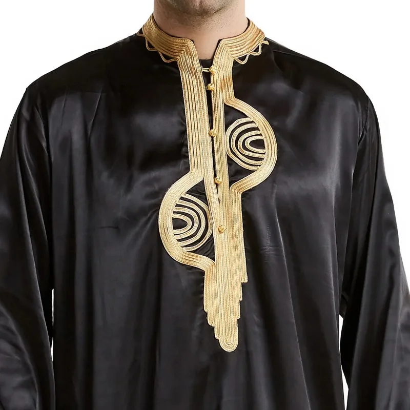 Мужское мусульманское платье Dishdasha с длинными рукавами Daffah Thobe Jubba Saudi Arab Thoub Kaftan