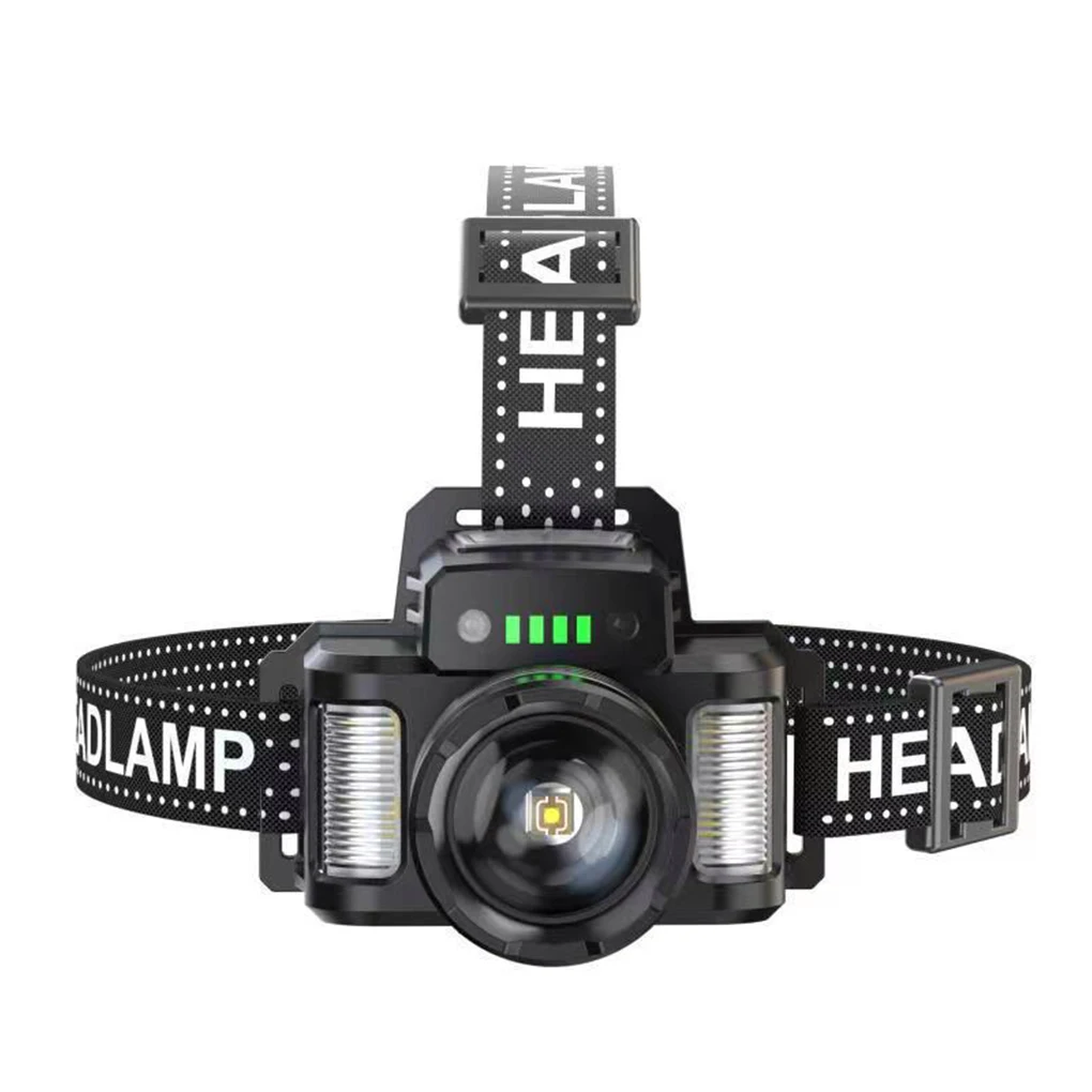 

Headlamp White Laser Powerful Head Light Adjustable Focal Length Bright USB Lantern Long Shot Side Emergency Outdoors