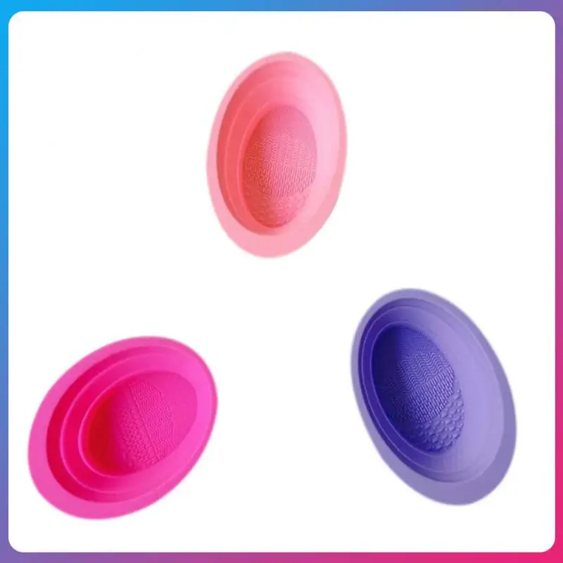 

6 Colors Silicone Makeup Brush Cleaner Pad Scrubbing Folding Bowl Washing Cosmetic Foundation Makeup Brush Cleaner Mat Hand Tool