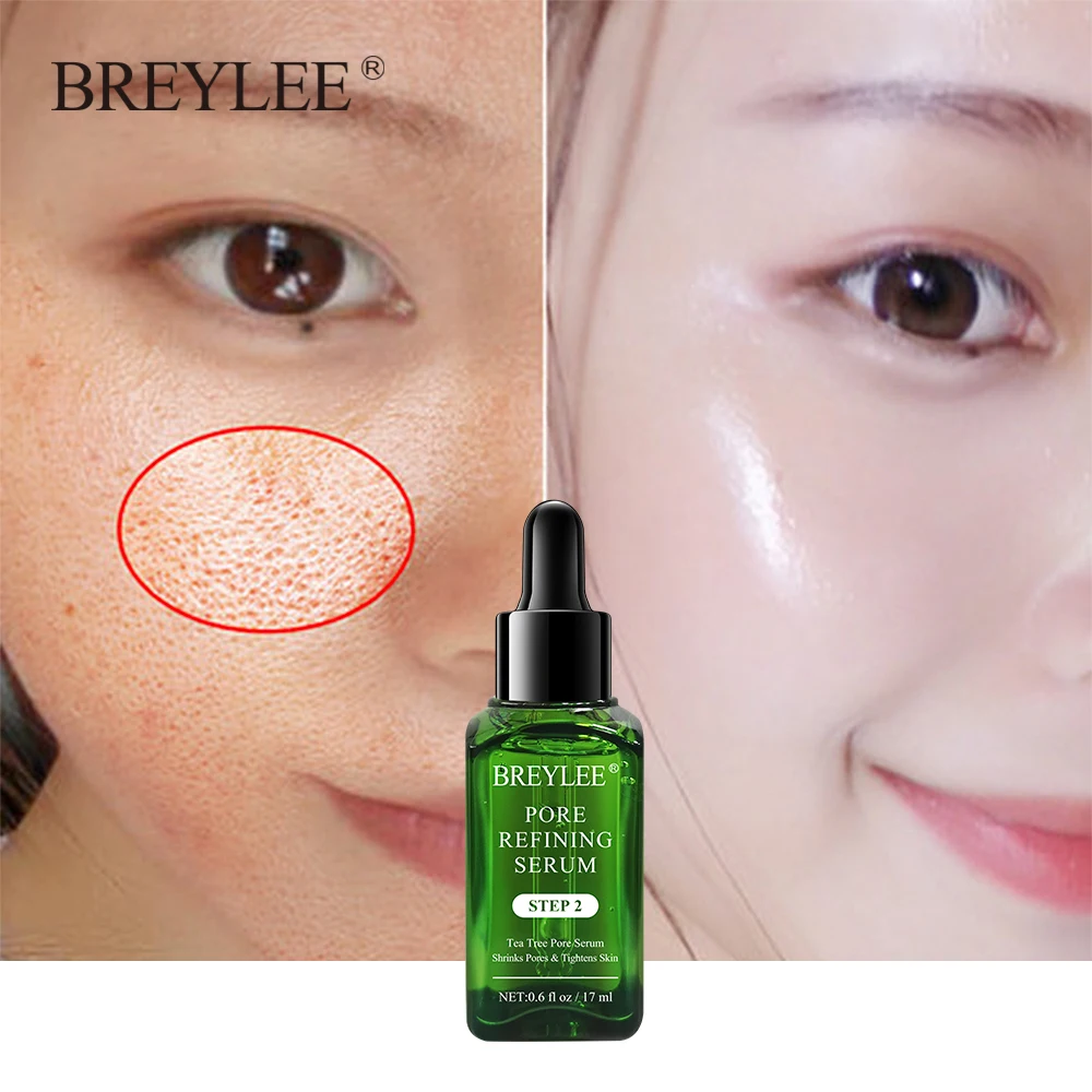 

BREYLEE Pore Refining Serum Shrink Pores Tightens Skin Care Essence Moisturizing Whitening Control Oil Facial Essence Anti-aging