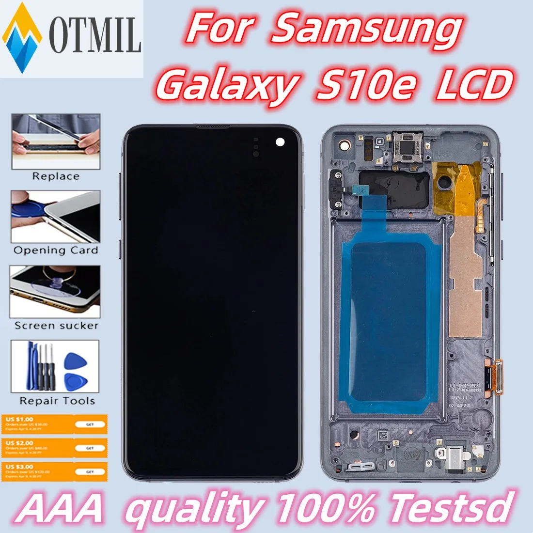 

Original Super AMOLED For Samsung Galaxy S10e LCD Touch Screen Digitizer assembly G970F/DS G970U G970W SM-G9700 LCD Display