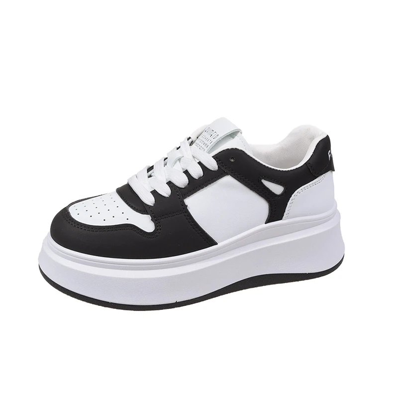 

Кроссовки женские на толстой подошве, Вулканизированная подошва, Повседневная модная обувь для скейтборда, плоская подошва, черные и белые