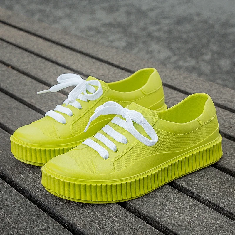 Rain Boots For Women Bright Color Low Top Shoes Waterproof 2023 Spring Summer Female Casual Shoes Rubber Rain Boots Size 40