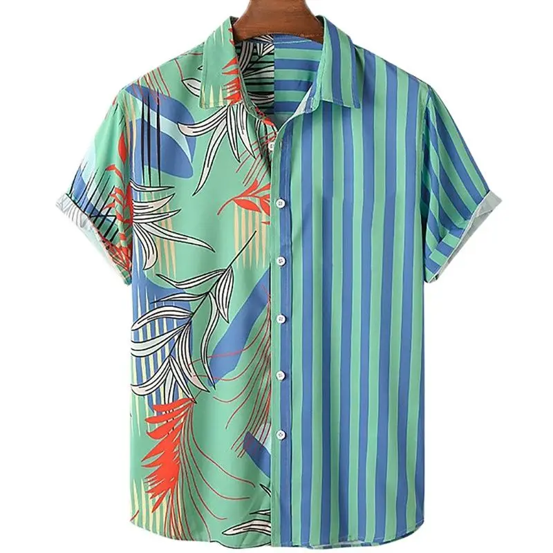 

New Summer Fashion Hawaiian Shirt Tropical Rainforest 3D Print Men's Shirt Unisex Harajuku Street Casual Short Sleeve Shirt Top