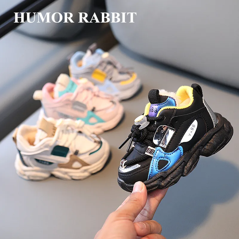 

Winter Children Shoes Boots Boy Thickened Fleece Shoes Kids Anti-slip Toddler Shoe Baby Warm Plus Cotton Sneakers for Girls Boys