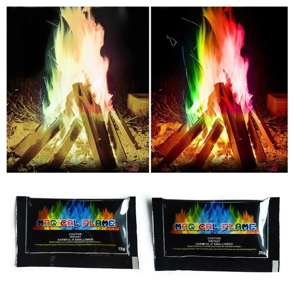 

10g/15g/25g/30g Festival Vibrant Flame Powder Ambience Stunning Visual Effect Fire Pits Campfire Flame Packets Party Supplies