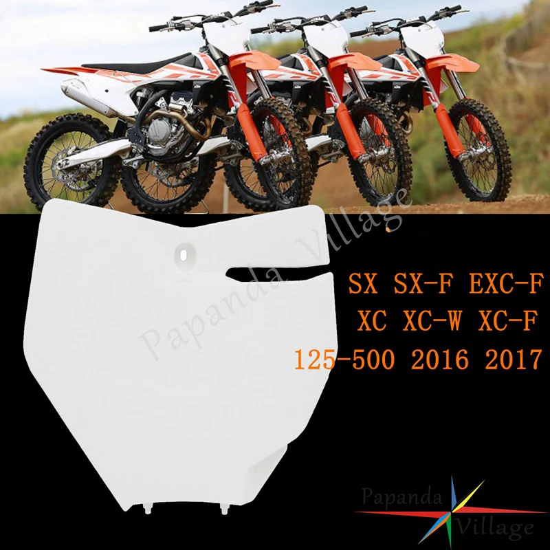 

White ABS Plastic Enduro Front Number Plate Name Plate Blank Panel For125 250 300 350 450 500 EXC EXC-F XCF XCW XC SX SXF