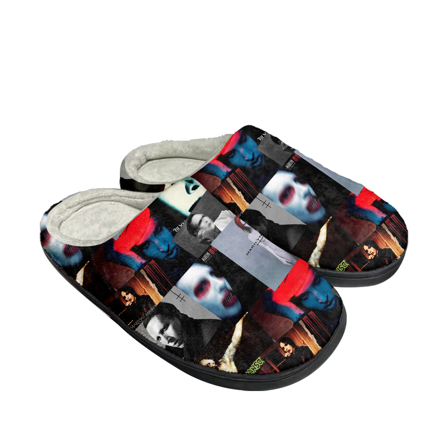 Rock Band Singer Marilyn Manson Home Cotton Custom Slippers Mens Womens Sandals Plush Bedroom Keep Warm Shoe Thermal Slipper