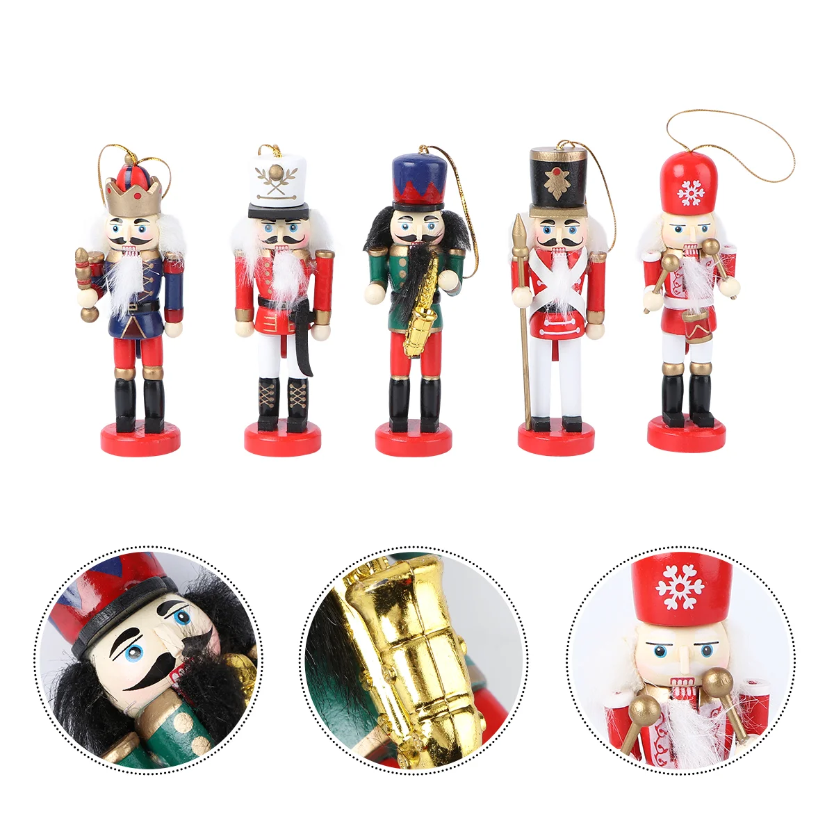 

Christmas Nutcracker Ornaments Tree Hanging Figures Wooden Soldier Xmasornament Wood Decor Holiday Figurines Nutcrackers