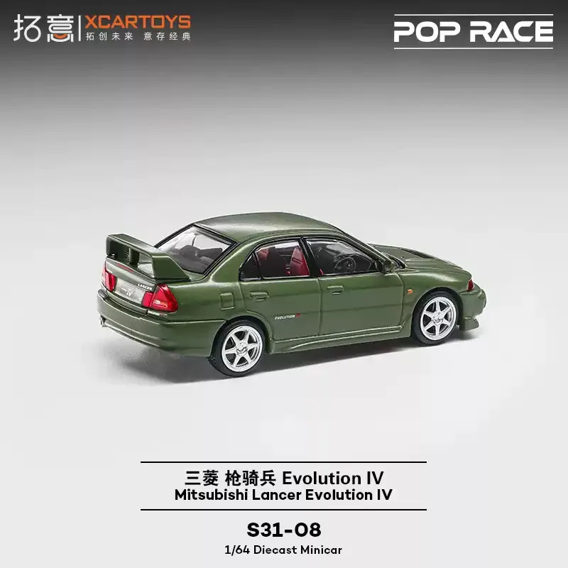Фото Новинка в наличии: Xcartoys X Pop Race 1:64 Mitsubishi Lancer Evolution IV S31-08, статическая коллекционная модель автомобиля из литого сплава, открывающаяся. №4