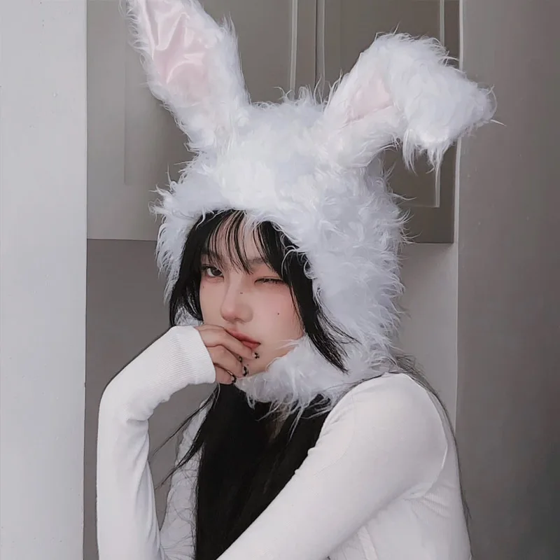 

Plush Rabbit Ears Cute Girl Shape Headgear Autumn and Winter Warm Ear Protection Cap