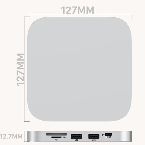 USB-концентратор с кард-ридером для Mac Mini M4 M4 Pro, док-станция NVMe SSD, расширение памяти M.2, твердотельный накопитель, настольная док-станция