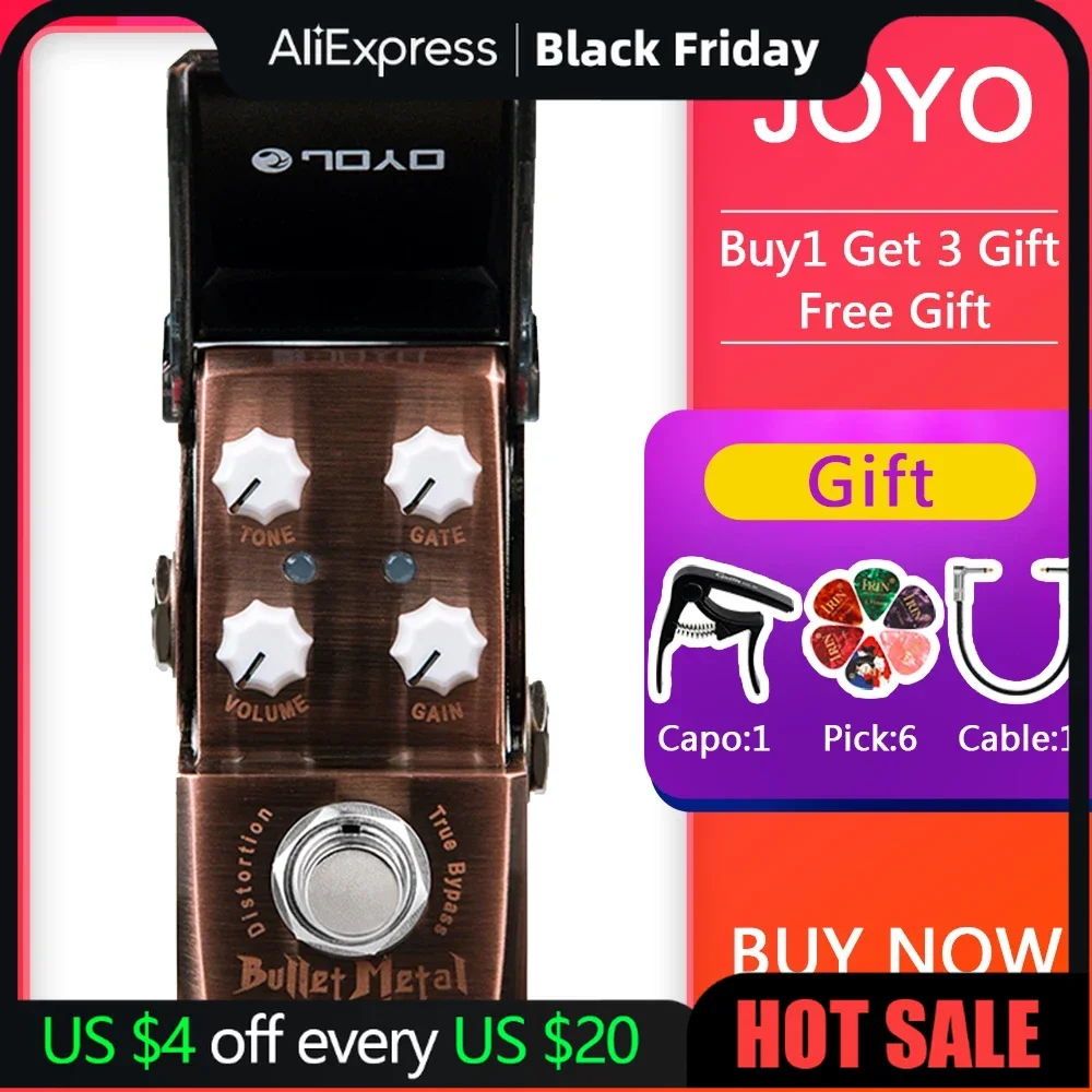 

JOYO JF-321 Bullet Guitar Metal Distortion Effect Pedal Metal Effect Pedal for Electric Guitar Noise Gate Pedal True Bypass