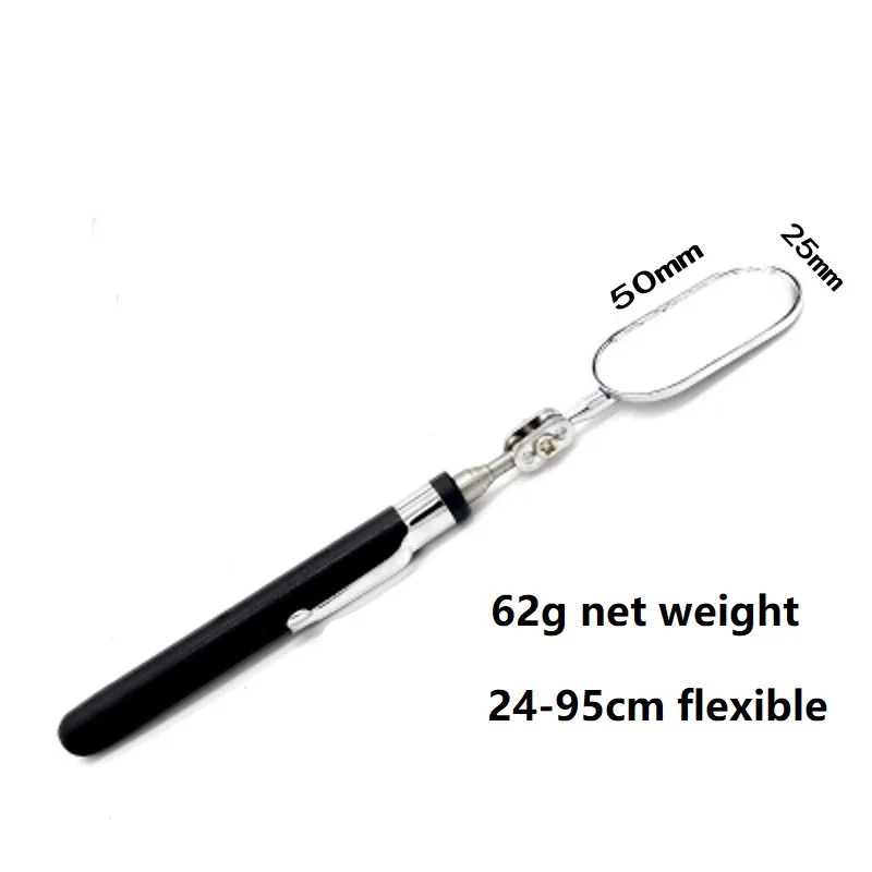 Овальное зеркало для осмотра автомобильного шасси 50x25 мм, телескопический из нержавеющей стали, инструмент для проверки под кузовом, 360 Поворот, повседневная переноска