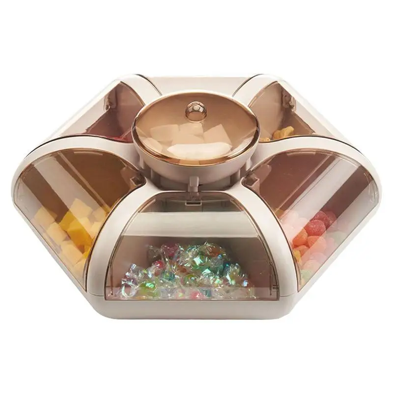 

Flower Shape Snack Container Reusable 6-Grid Nuts Snack Tray Storage Box Deck Petal Shaped Platter Snacks Storage Tray For Home