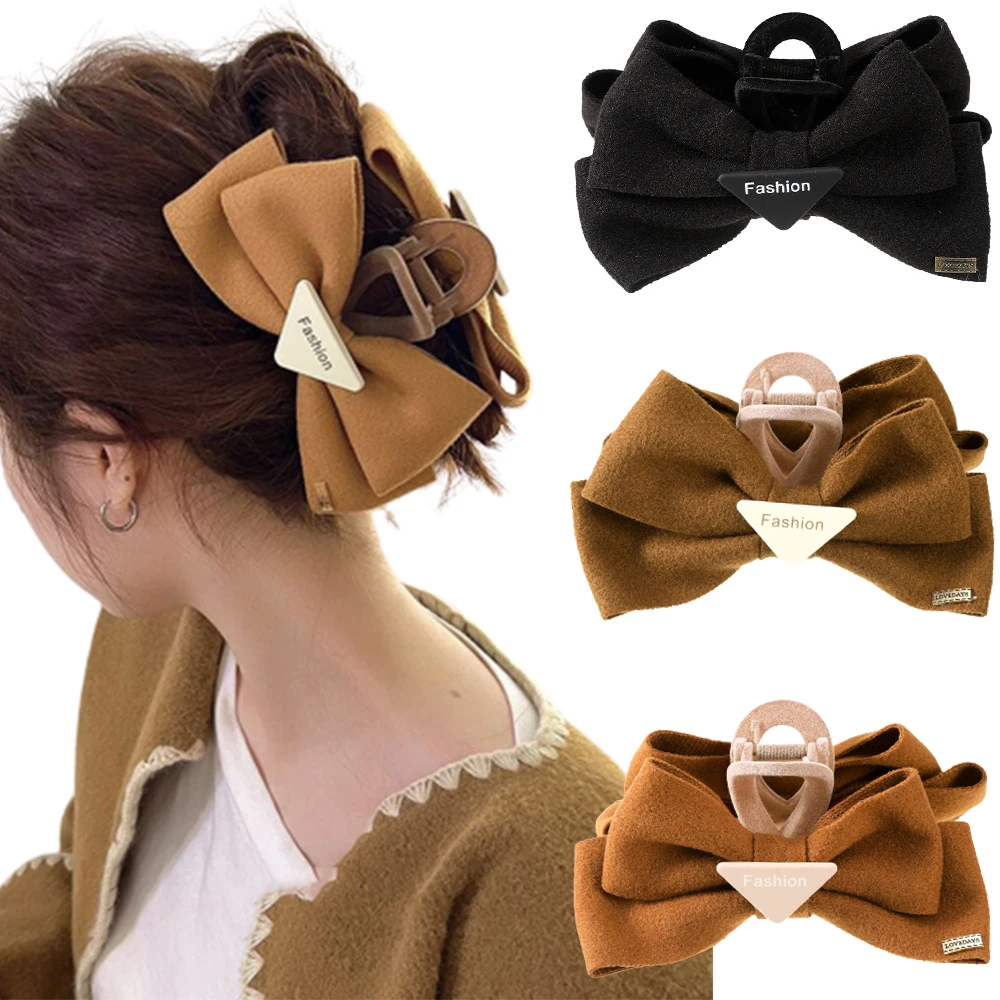 

14cm Large Size Hair Claw Hairpin For Ladies Solid Color Winter Fashion Hair Crab Clips Girls French Ponytail Hair Accessories