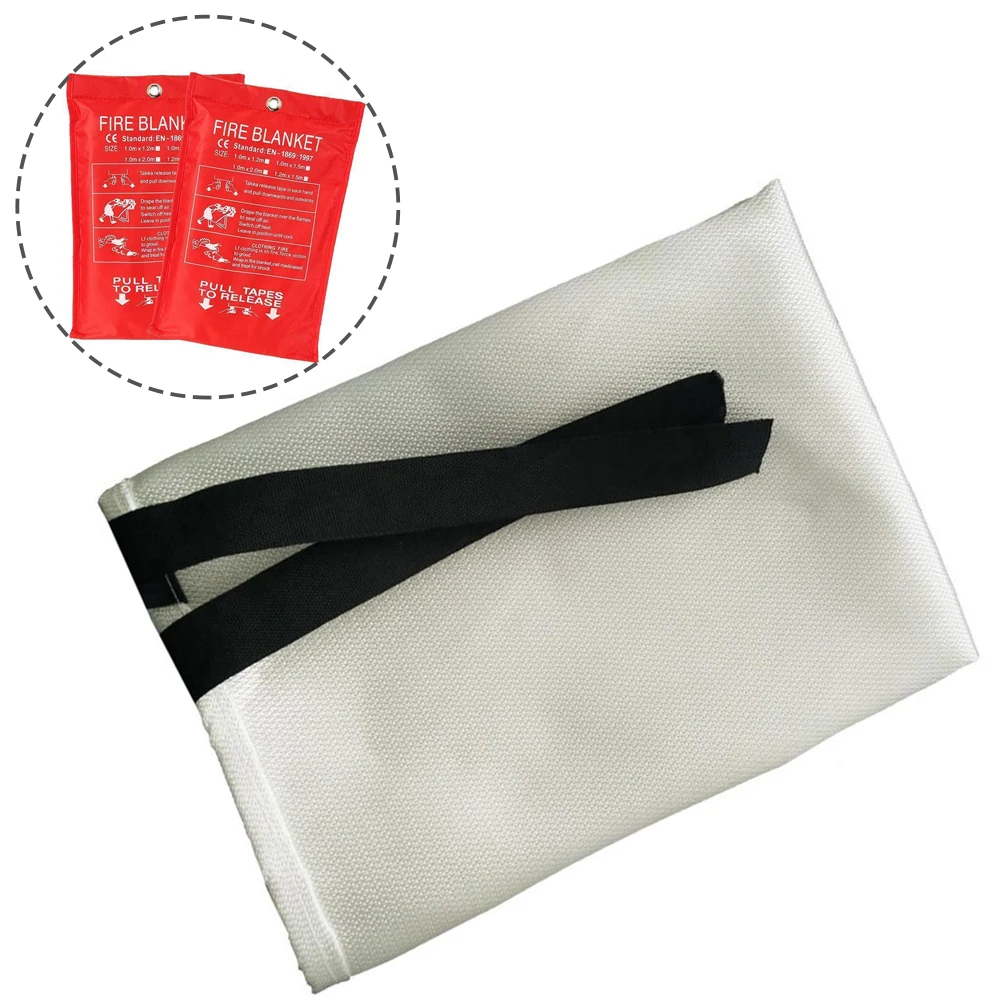 

Fire Blanket 1*1M/3.3*3.3 Feet Fiberglass For Home Office Car Emergency Fire Blanket Quick Release In Case