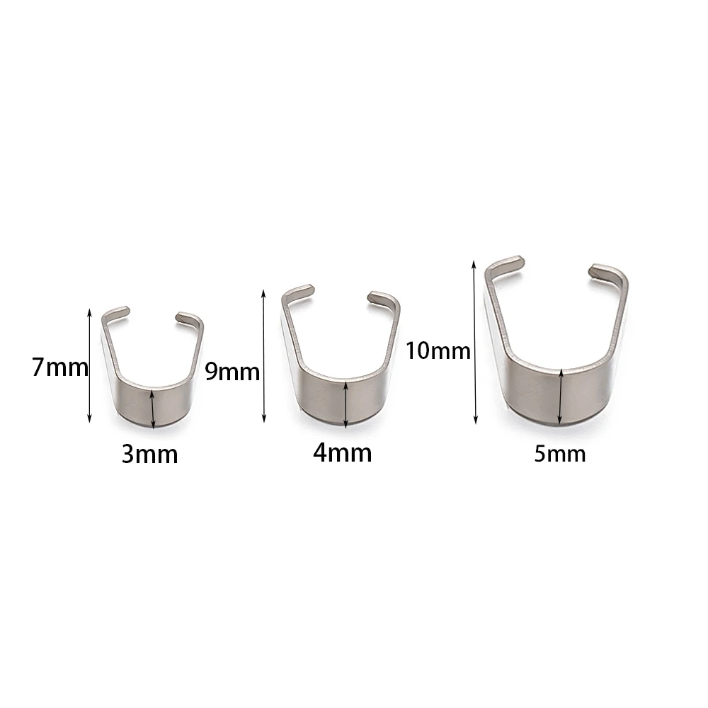 100pcs Stainless Steel Gold Plated Pendant Pinch Bail Clasps Necklace Hooks Clips Connector DIY Jewelry Making Accessories Charm