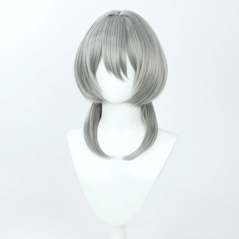 Парик для косплея Hoolheyak Arknights серые короткие синтетические волосы термостойкие