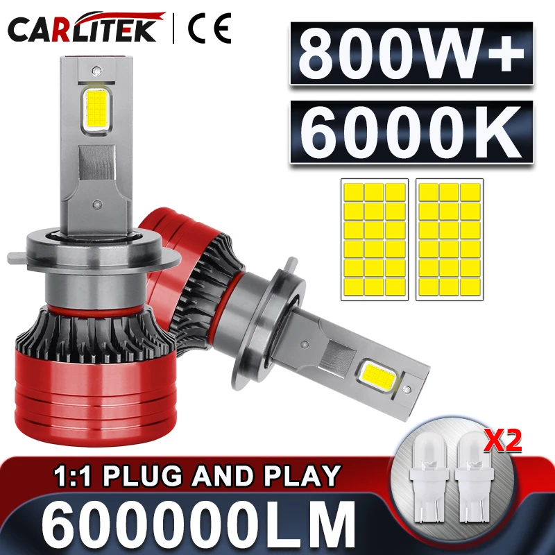 CARLitek F5 F5C H7 Светодиодная лампа для автомобильных фар Canbus 800 Вт 600000 Светодиодные