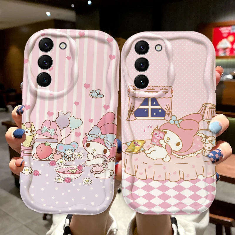 Милый чехол My Melody для S21 S23 S24 Ultra Plus FE A55 A35 A25 A05S A54 A53 A52 A33 A32