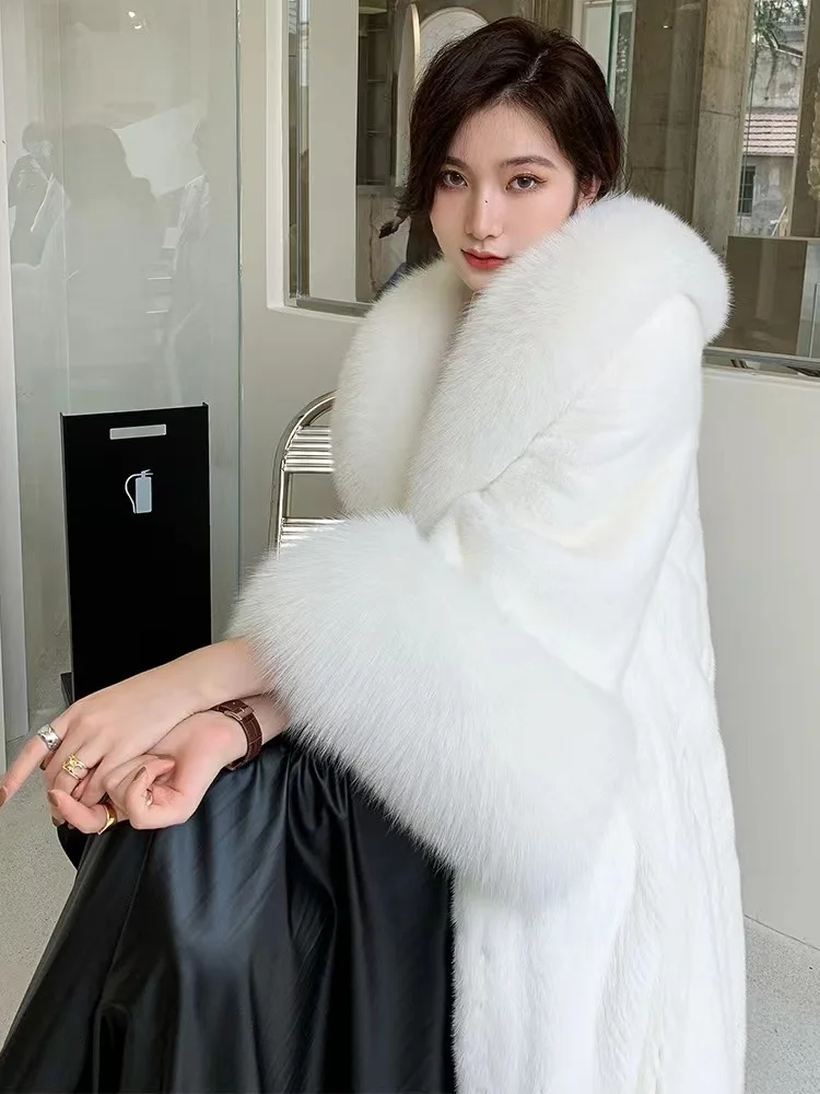 Imitation Mink Coat Autumn and Winter New Korean Style Temperament Trend Fashion Long Fur Coat Women's Multi Size