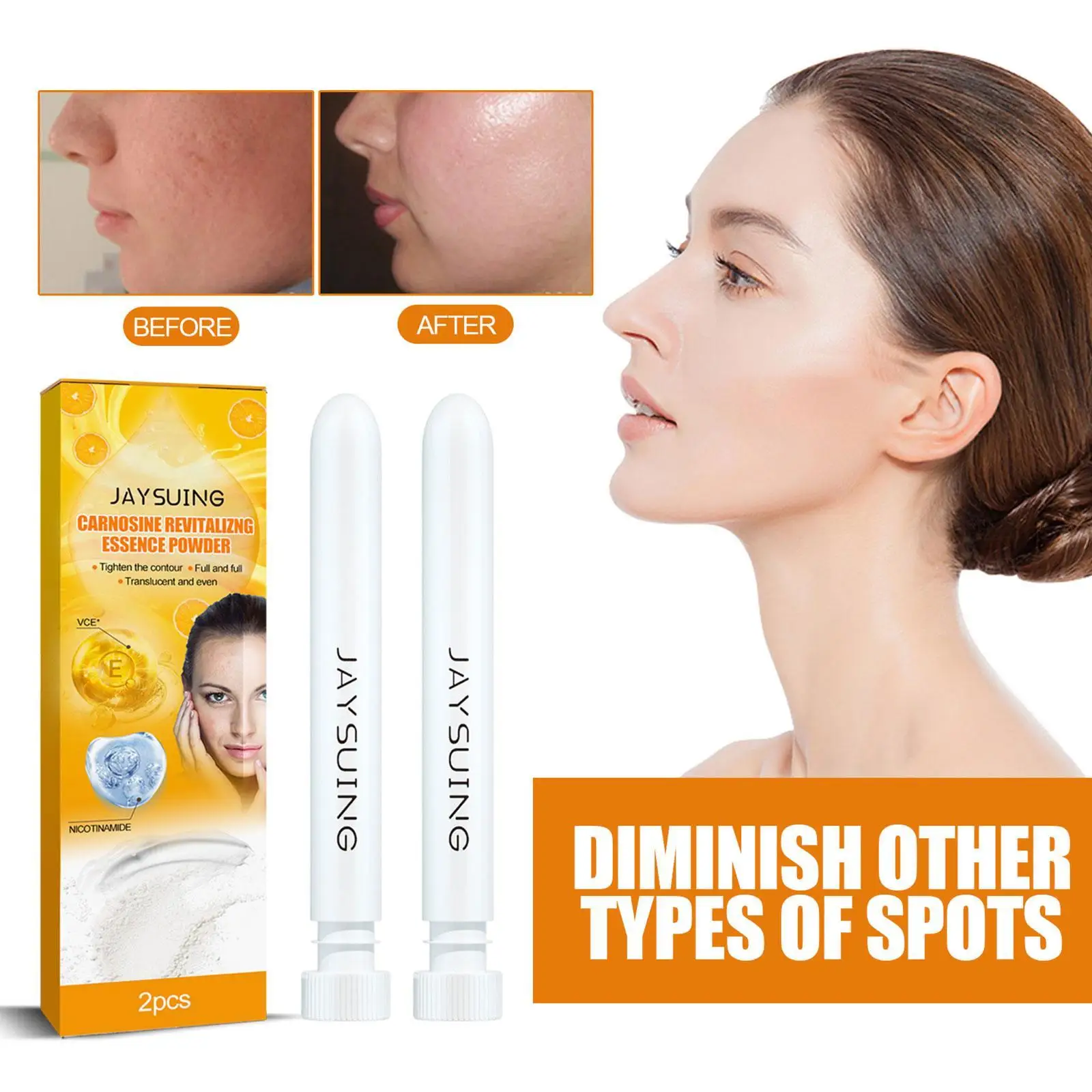 

2pcs/set VitaminC Powder Facial Collagen Essence Whitening Moisturizing Shrink Pore Skin Care Niacinamide VC Powder Younger Skin