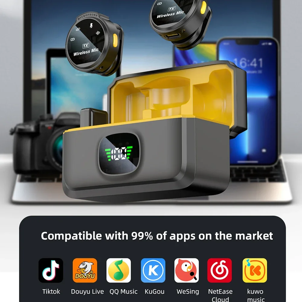 Беспроводной петличный микрофон для iPhone 15 iPad Android