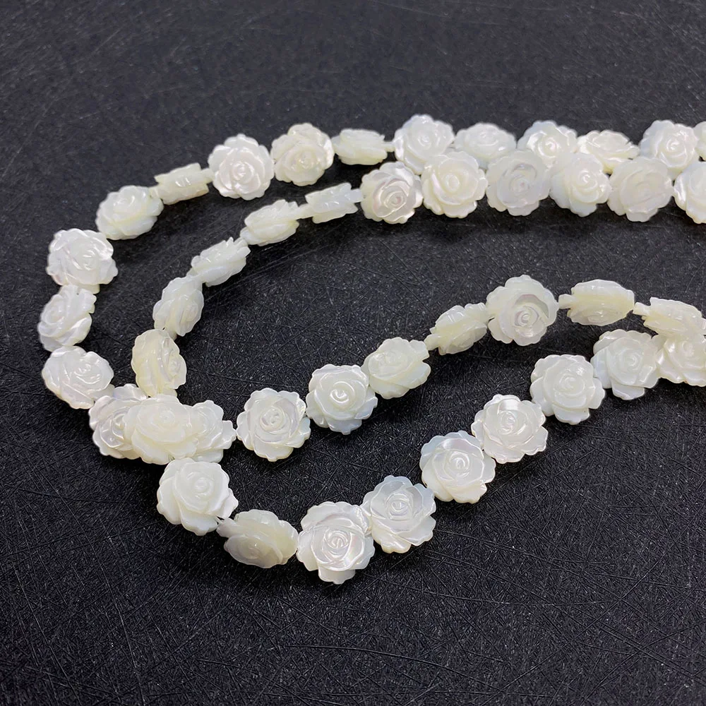 

Double-sided Carved Roses Shell Beads DIY Jewelry Making Accessories Earrings Necklace Charms Fine Natural Sea Water Shell Beads