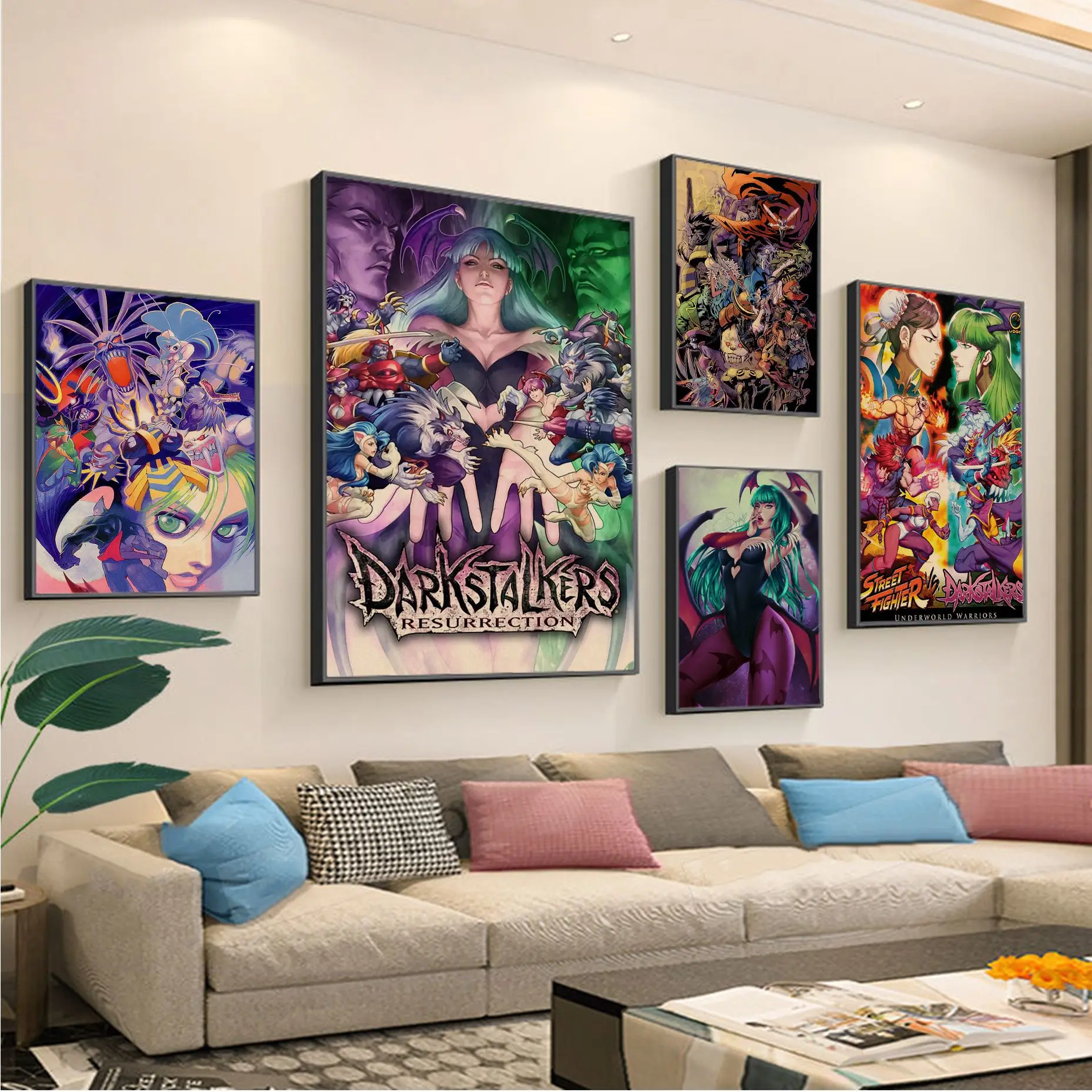 

Darkstalkers Morrigan Aensland Anime Posters Kraft Paper Vintage Poster Wall Art Painting Study Aesthetic Art Wall Painting