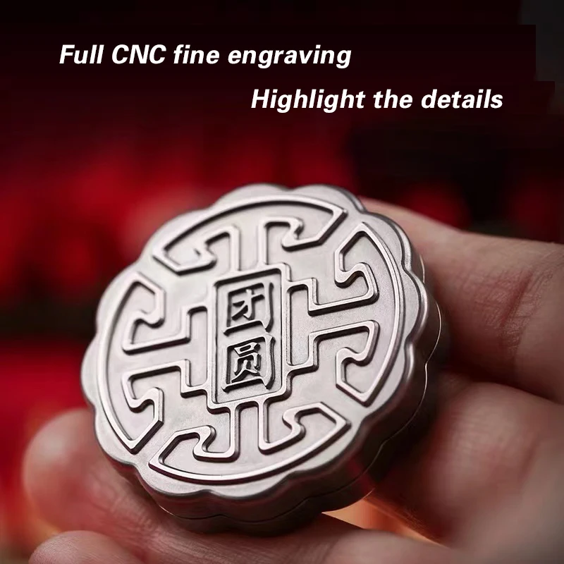 Mid-Autumn Festival Moon Cake Mini Snap Coin Fingertip Magnetix Push Slider EDC Decompression Toy For Adults Kids Gifts