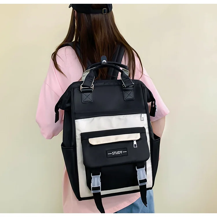 

Большой Вместительный рюкзак для девушек с несколькими карманами, женский рюкзак, яркие цвета, водонепроницаемый нейлоновый дорожный рюкзак, женская школьная сумка 2023 Новинка
