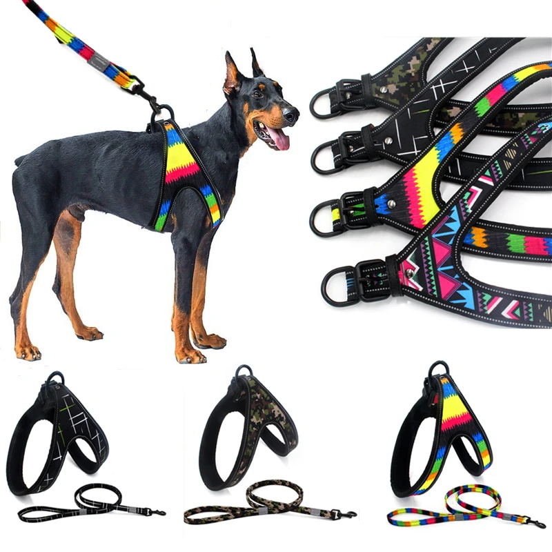

Reflective New Dog Soft Adjustable Harness Pet Large Dog Walk Out Harness Vest for Medium Dog Chest Strap Dog Pets Accessories
