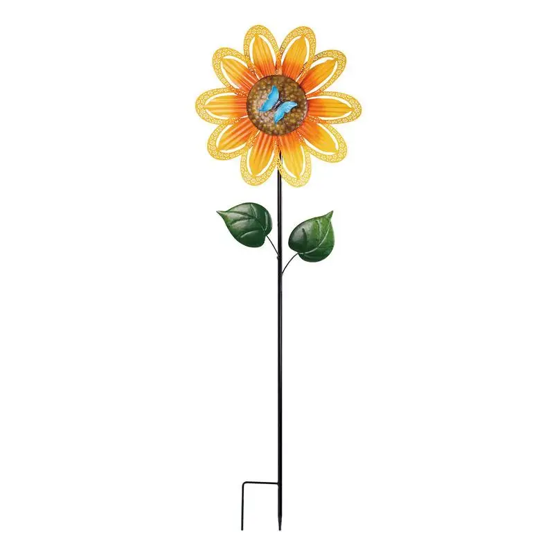 

Sunflower Wind Spinner Beautiful Easy To Mount Windmill Durable Multipurpose Wind Collectors Outdoor Decoration For Garden