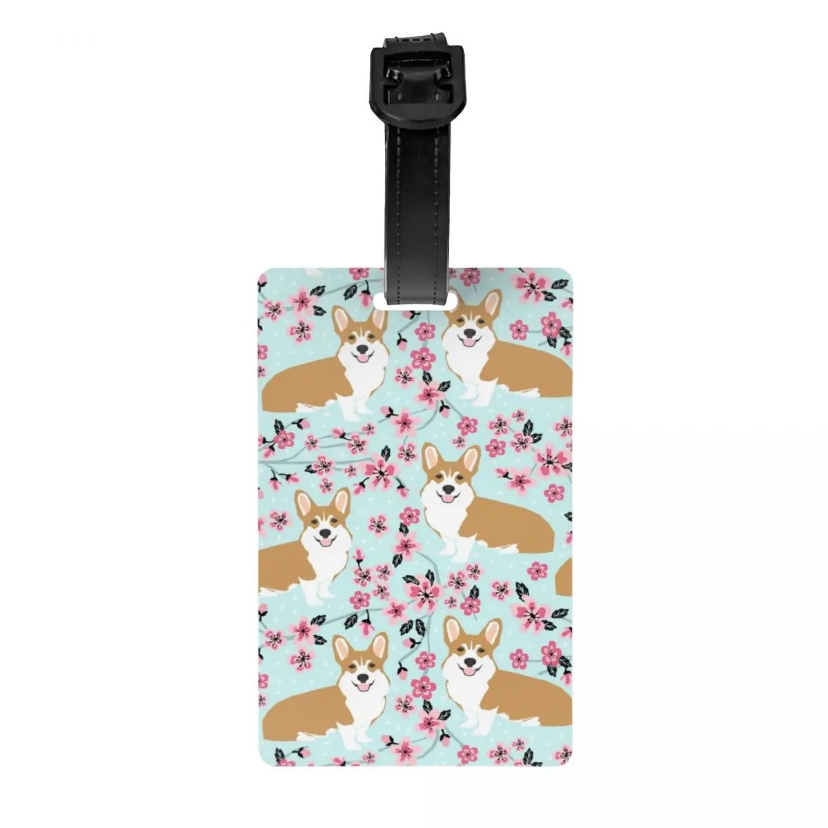 Пользовательские корги вишневый цветок собака багажная бирка защита