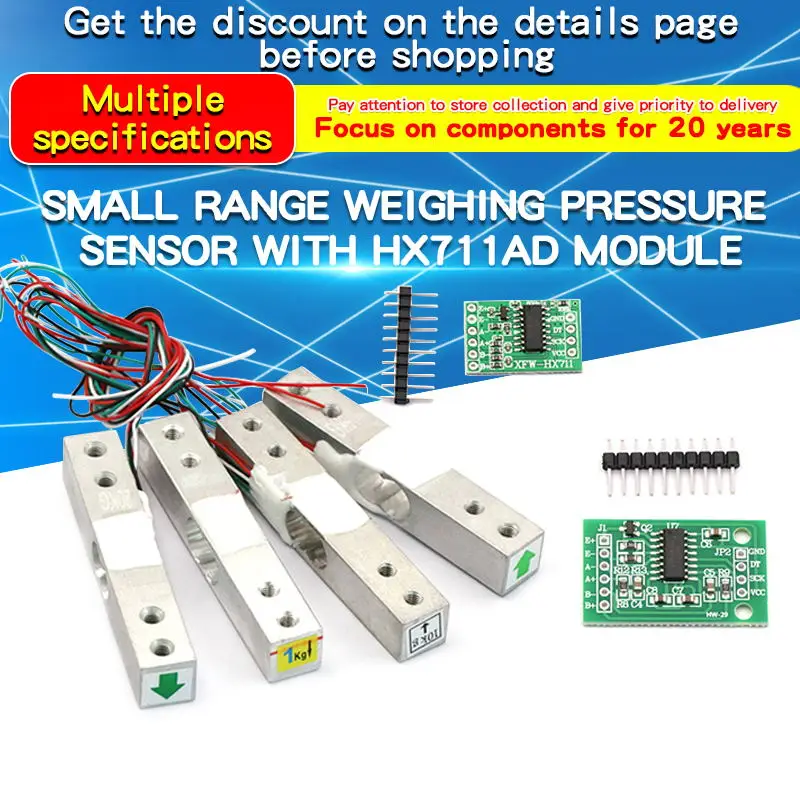 Цифровой датчик веса ячейки 1 кг, 5 кг, 10 кг, 20 кг, малый диапазон, датчик веса с модулем HX711AD