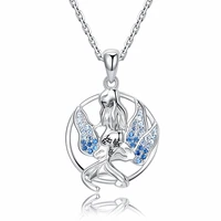 new 100 925 sterling silver beautiful mermaid pendant chain zircon seaweed necklace for women fashion jewelry gifts free ship