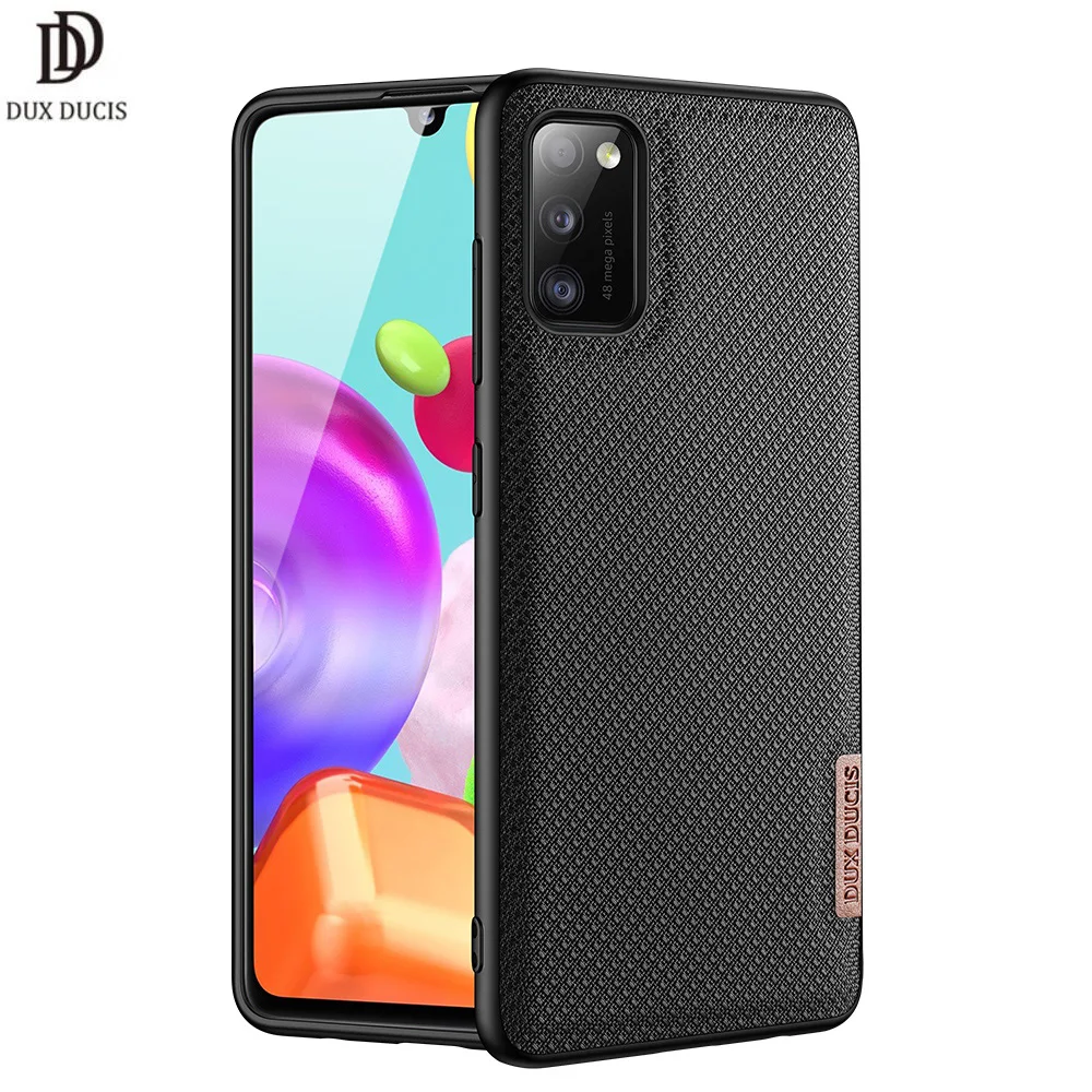 

Für Samsung Galaxy A41 DUX DUCIS Fino Series Gewebte Stoff Schutz Zurück Fall Abdeckung Anti-Schock-Slip ursprüngliche Slim