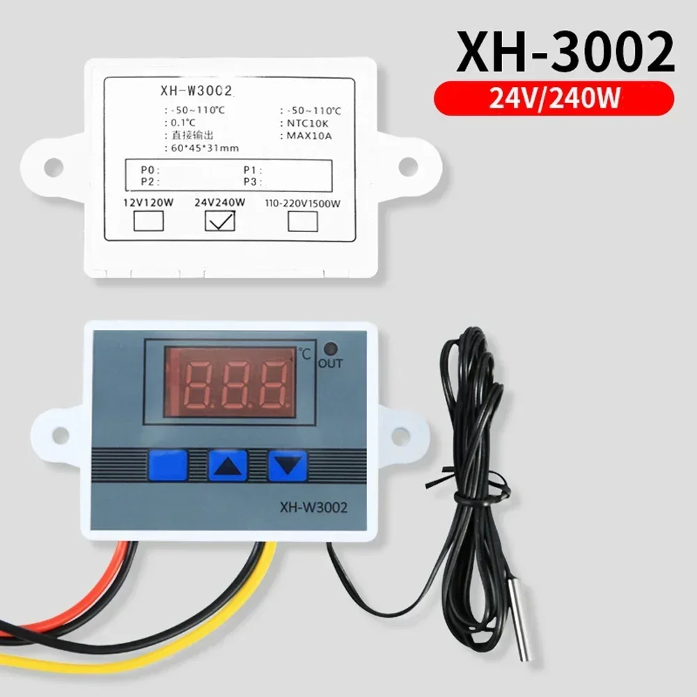XH-W3002 Контроллер температуры AC110V-220V DC12V/24V Светодиодный термостат с цифровым