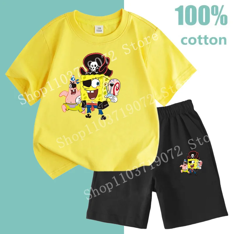 Повседневная летняя одежда для детей разноцветная футболка с мультяшным принтом