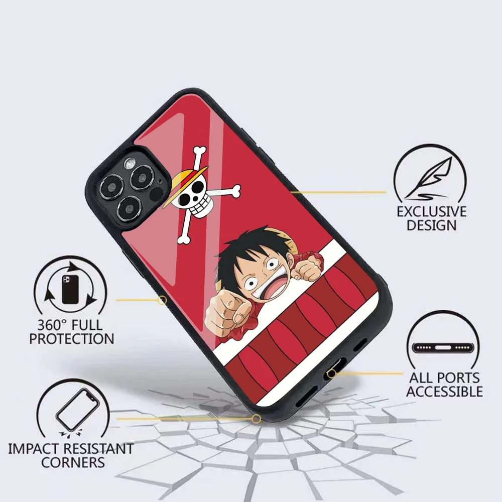 Чехол Для Телефона Anime Adventure O_One Piece E iPhone 15/14/13 Pro Max/11/12 Mini С Зеркальной Пленкой